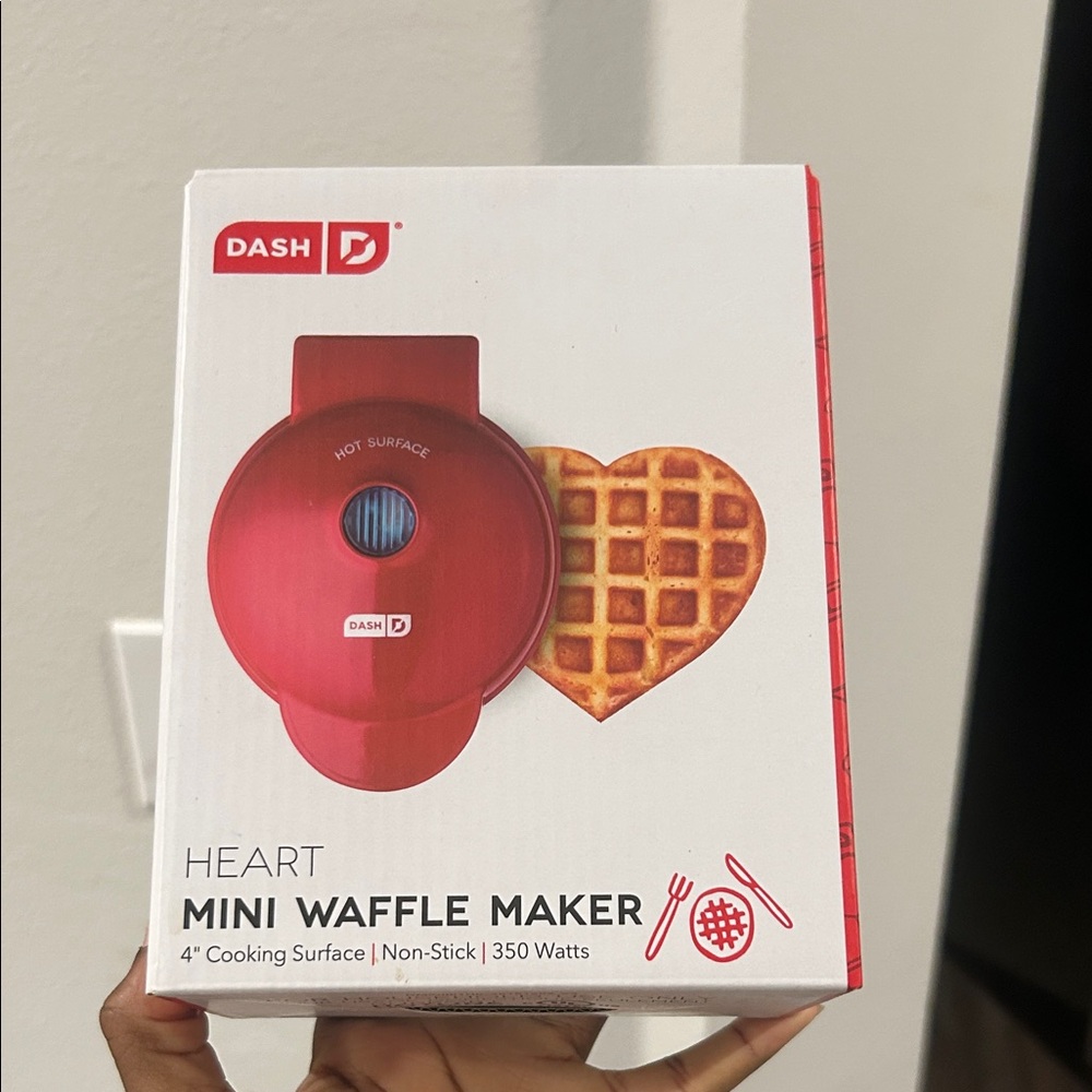 Dash Red Heart Mini Waffle Maker